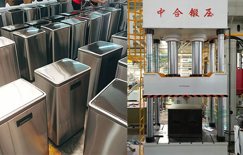 500吨三梁四柱液压机-不锈钢垃圾桶生产设备